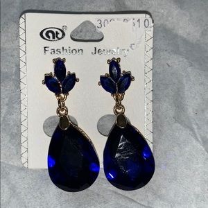 Blue stone drop earrings
